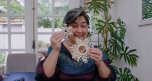 4 enfeites de macramê para o natal.